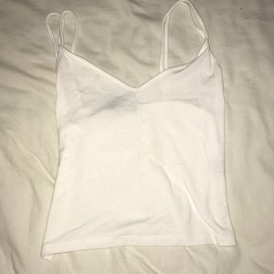 Cropped white tank top
